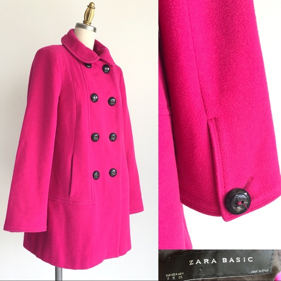 Zara Jackets & Blazers - Zara Fascia Pink Wool Peacoat Jacket